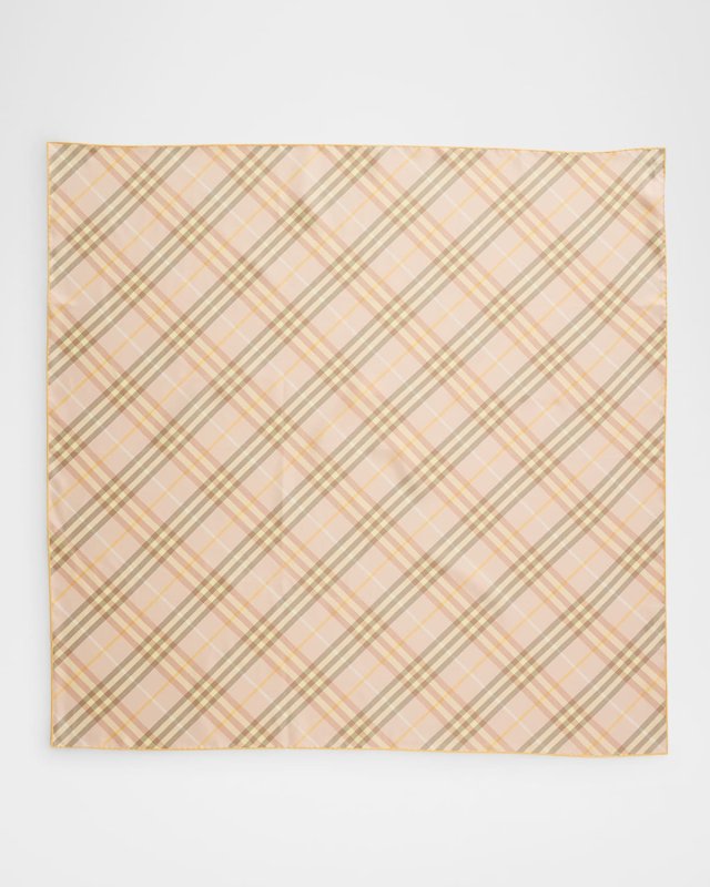 Check-Print Silk Scarf